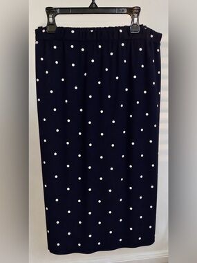 J. Crew Navy Maxi Skirt with White Polka Dots